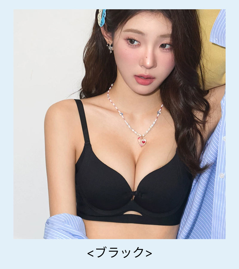 TIRASS 涼感ノンワイヤー盛れブラジャー 小胸谷間盛れ シームレス 寄せ上げ 夏用 B70〜B85