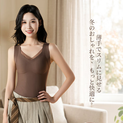 TIRASS カップ付きインナー ノンワイヤー B〜Dカップ 秋冬 M-3XL | 肌色・茶色・黒色
