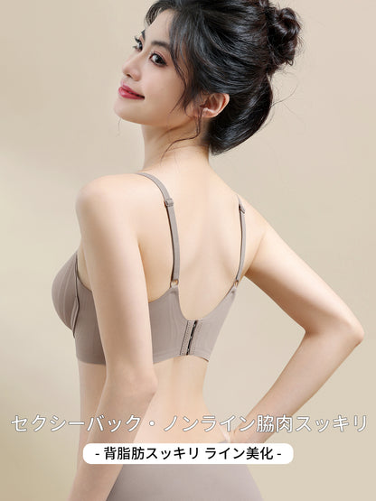 TIRASS 小胸盛れるノンワイヤーブラジャー 育乳・補正 谷間盛れ レース 山盛り S〜2XL
