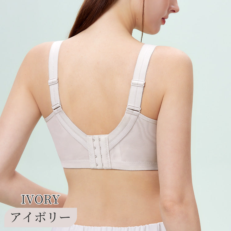 TIRASS ノンワイヤーブラジャー レース｜脇高 小さく見せる 背中すっきり 大きいサイズ B〜E 75-95