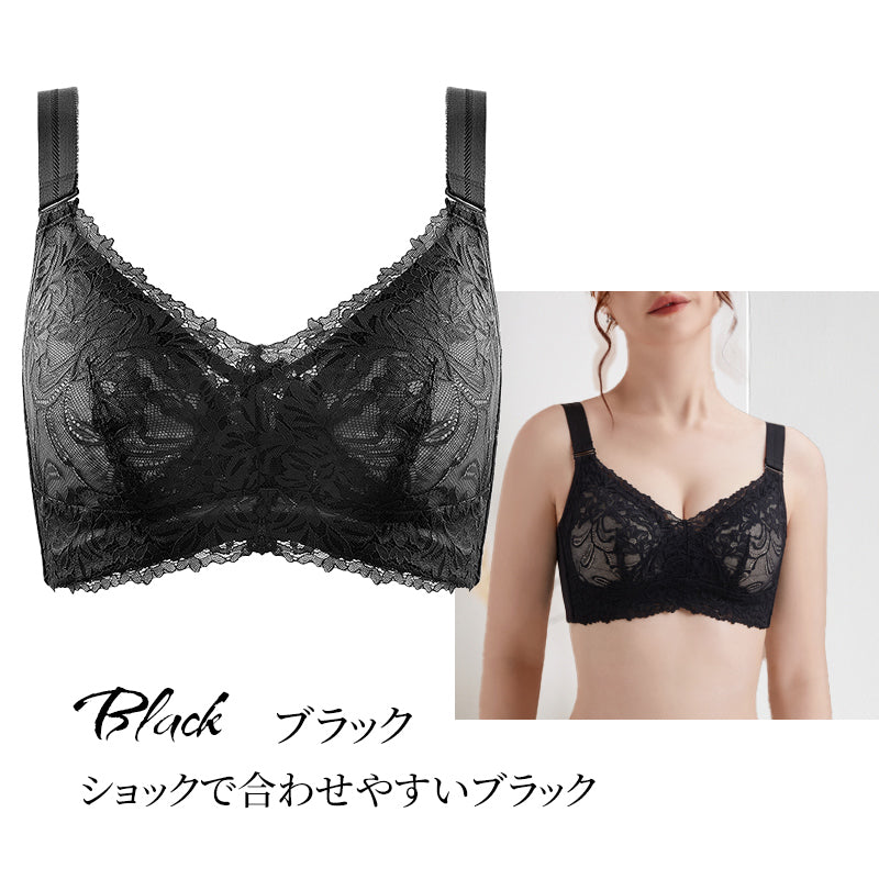 ブラジャー ノンワイヤー 綿100％ 大きいサイズ 昼夜兼用 ナイトブラ 胸を小さく見せる バストアップ 脇肉カバー 幅広ストラップ 通気性 蒸れない 4段掛け レディース TIRASS