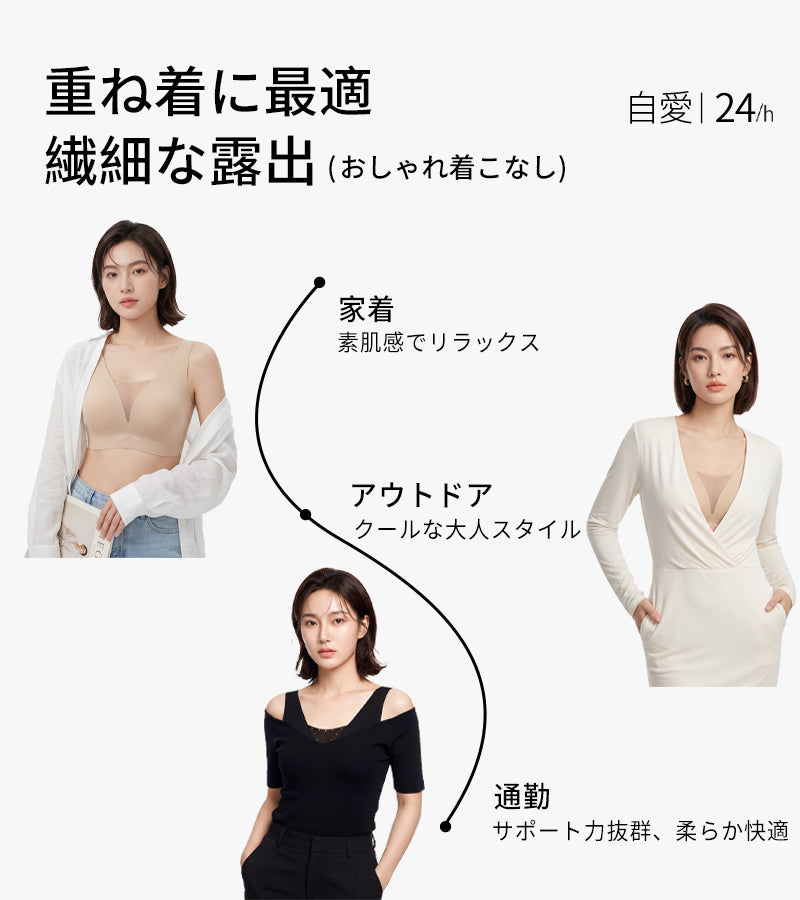 TIRASS | 小さく見せるブラ ノンワイヤー 0.2cm薄手カップ Tシャツ対応 大きいサイズ M〜4XL
