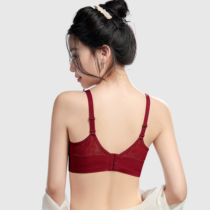 TIRASS Vネックメッシュブラ ワイヤ入り 軽薄 通気性 ノンパッド 大きいサイズ B/Cカップ 75-90