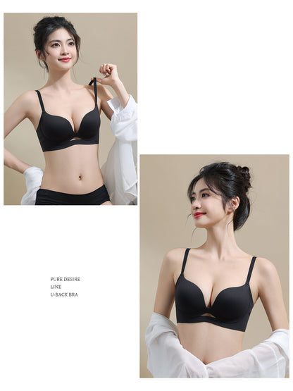 TIRASS 小胸盛れるノンワイヤーブラジャー 育乳・補正 谷間盛れ レース 山盛り S〜2XL