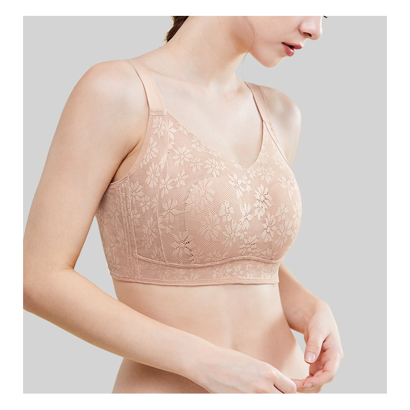 TIRASS ブラジャー 小さく見せるブラ ノンワイヤー 着痩せ効果 胸を小さく見せる 補正下着 ブラ 大きいサイズ ブラ シームレス ブラジャー 脇高 美胸 美背 脇肉 補正ブラ 着やせ スリム 背中 スッキリ 響かない 補正 垂れ防止 寄せ上げ しっかり支え M~4XL