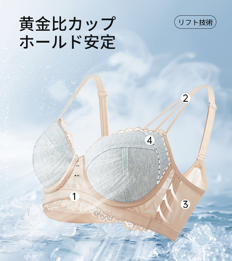 脇高レースブラジャー 薄カップ・ワイヤー入り｜TIRASS