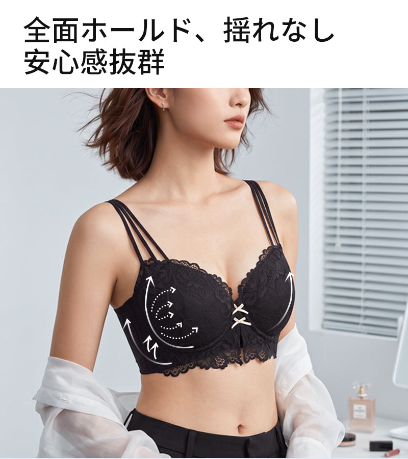 脇高レースブラジャー 薄カップ・ワイヤー入り｜TIRASS