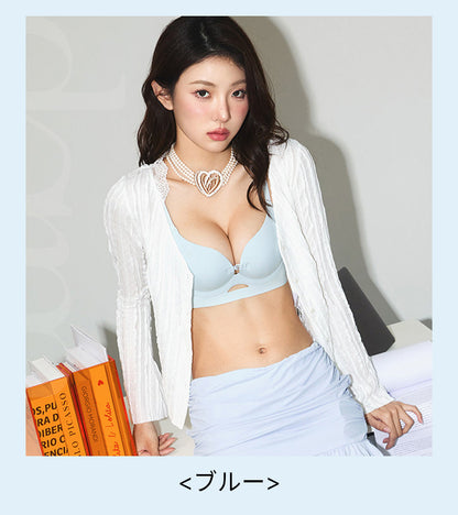 TIRASS 涼感ノンワイヤー盛れブラジャー 小胸谷間盛れ シームレス 寄せ上げ 夏用 B70〜B85