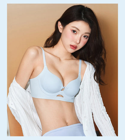 TIRASS 涼感ノンワイヤー盛れブラジャー 小胸谷間盛れ シームレス 寄せ上げ 夏用 B70〜B85