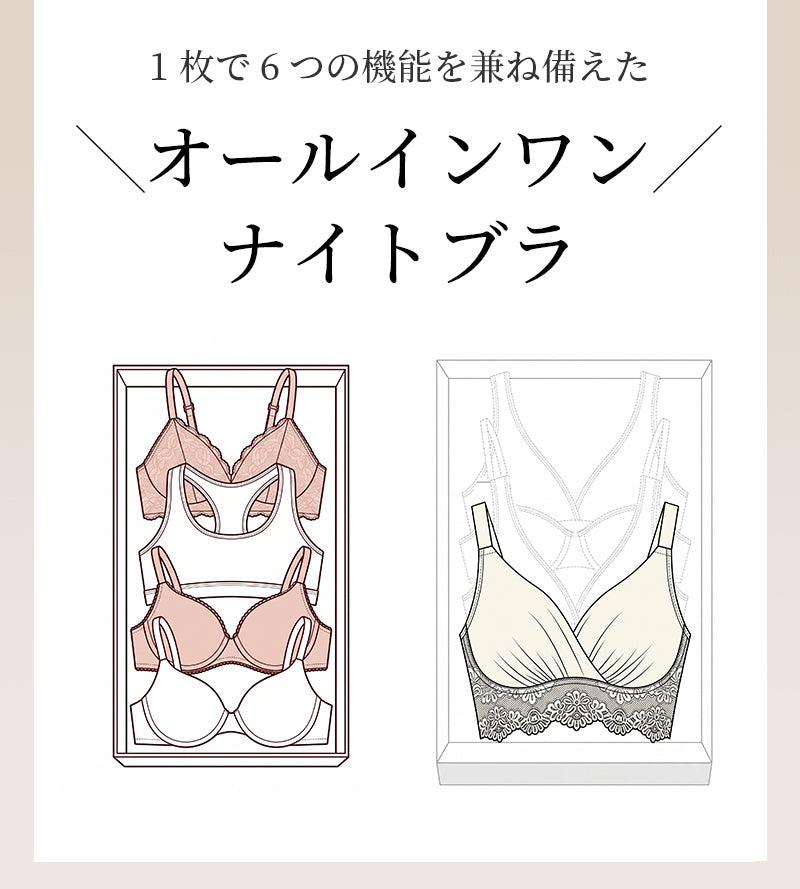 TIRASS ナイトブラ 昼夜兼用｜ノンワイヤー 脇高 レースブラ 授乳ブラ 24時間快適 S～2XL