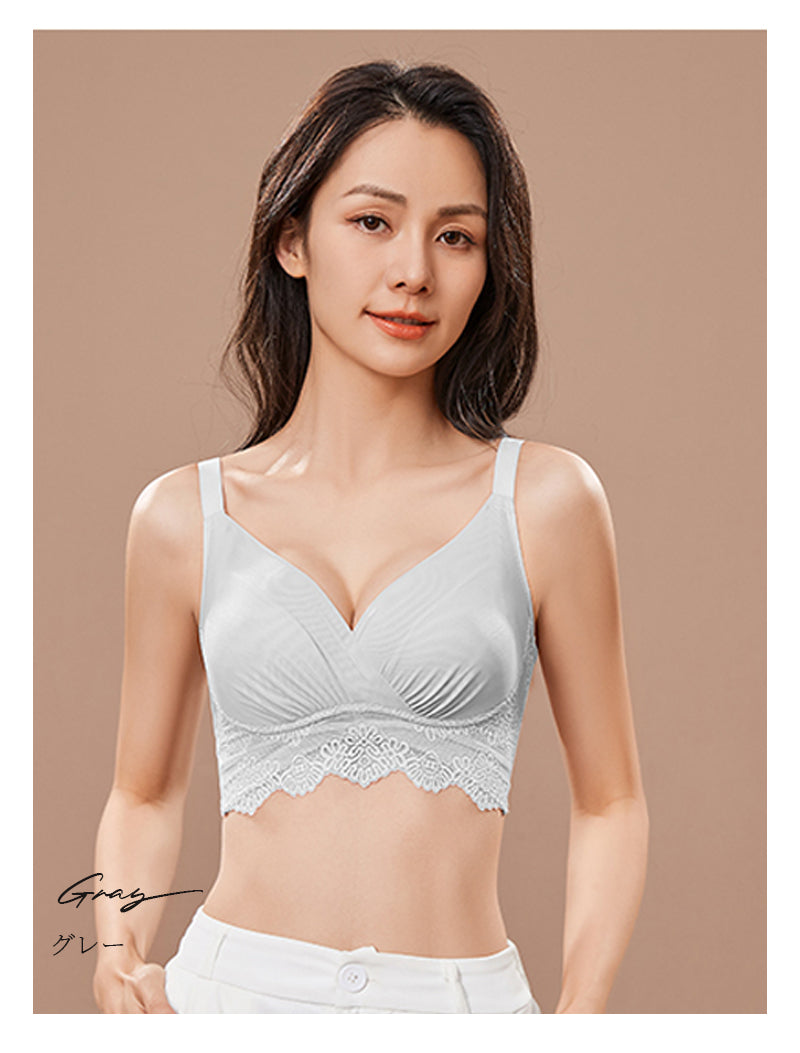 TIRASS ナイトブラ 昼夜兼用｜ノンワイヤー 脇高 レースブラ 授乳ブラ 24時間快適 S～2XL