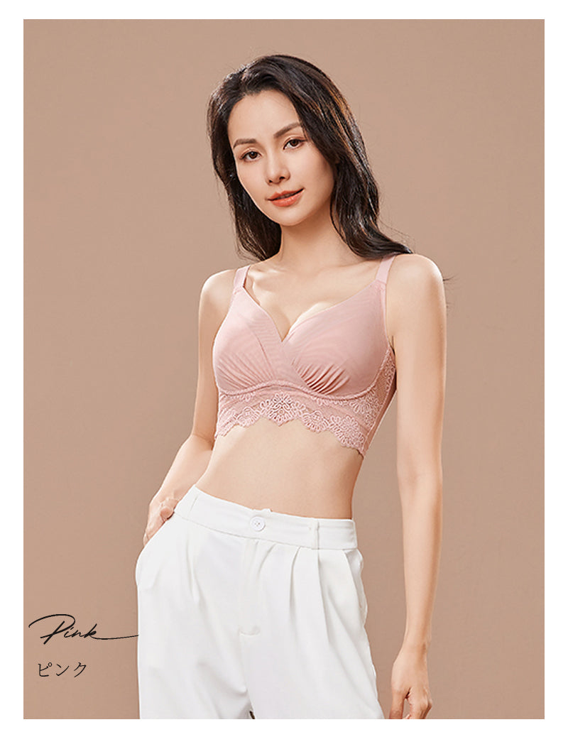 TIRASS ナイトブラ 昼夜兼用｜ノンワイヤー 脇高 レースブラ 授乳ブラ 24時間快適 S～2XL
